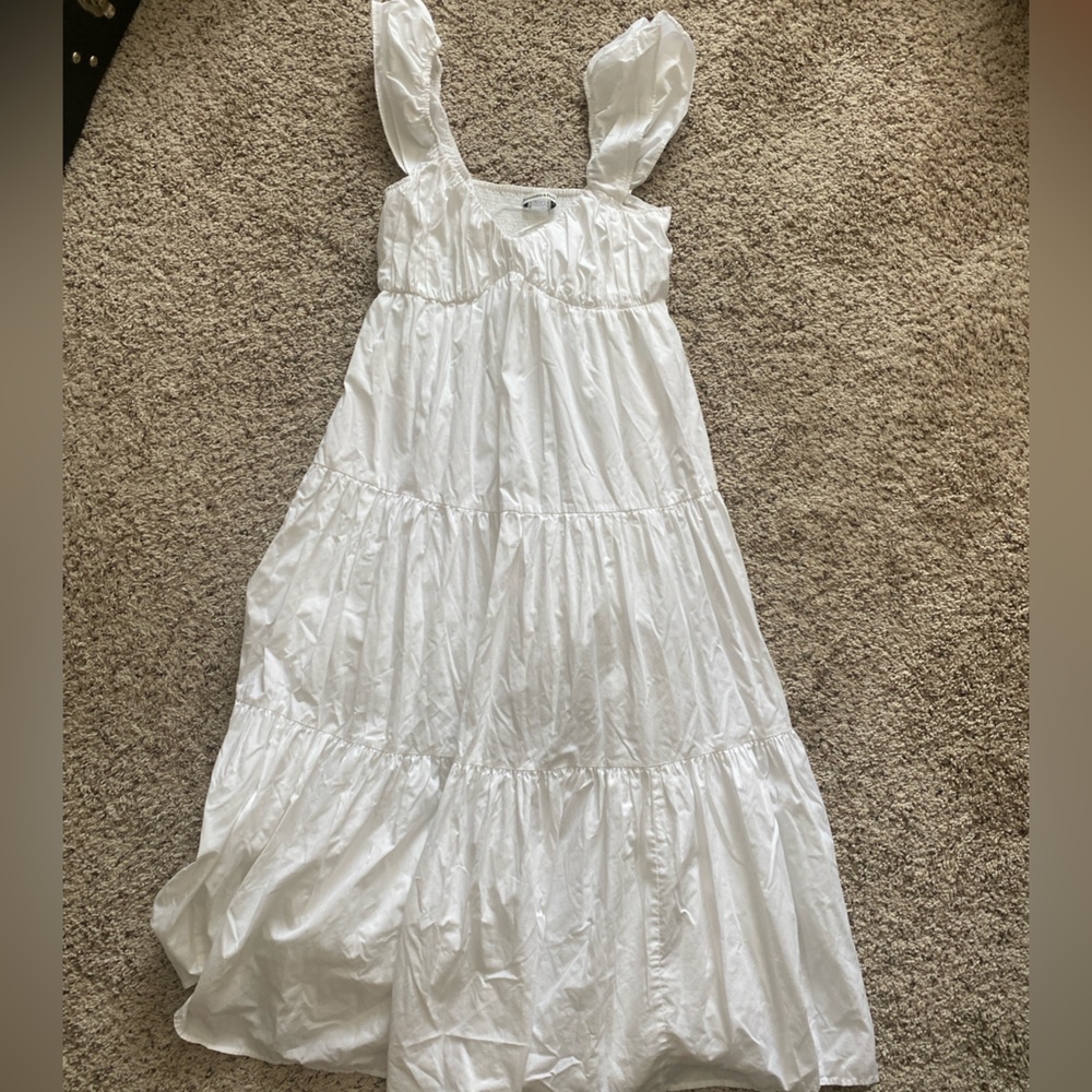 Abercrombie and Fitch Tiered ruffle detail midi dress size small
